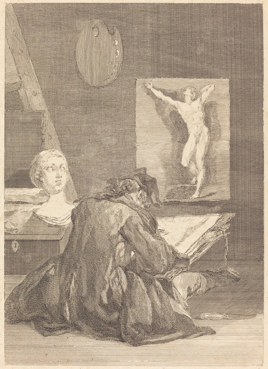 El Dibujante de Jean Jacques Flipart after Jean Siméon Chardin