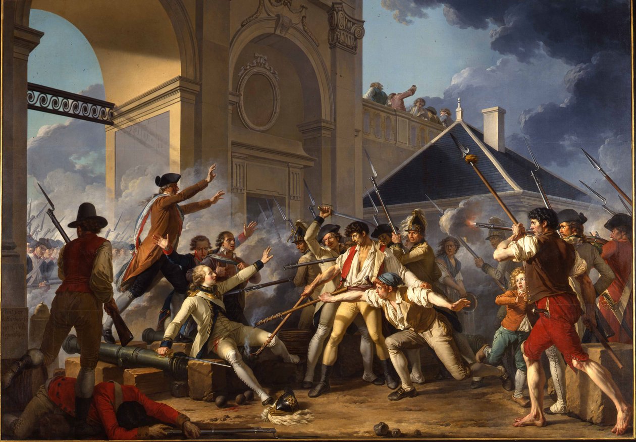 El heroico valor del joven Désilles, 31 de agosto de 1790, en el Asunto de Nancy, 1794 de Jean Jacques Francois Le Barbier