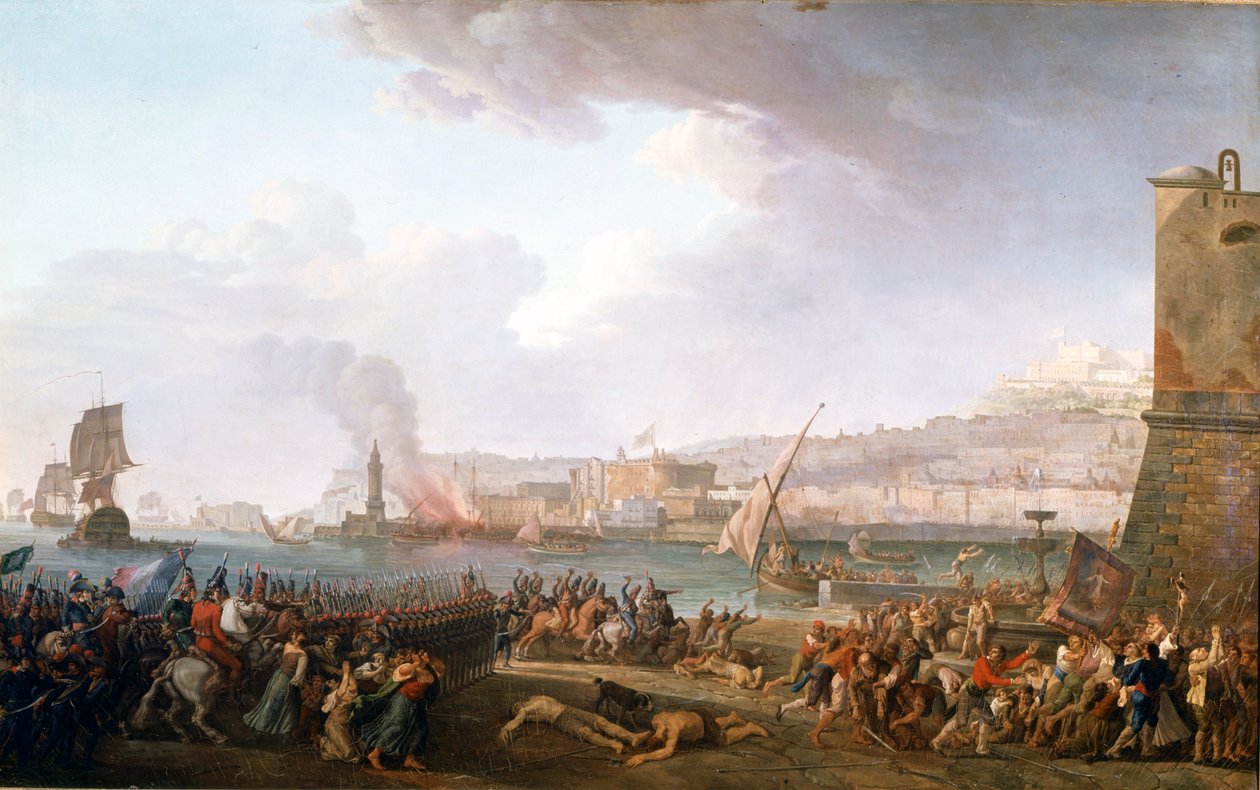 Entrada del ejército francés comandado por el General Championet en Nápoles, 21/01/1799. Pintura de Taurel Jean Jacques François (1757 - 1832). 1799. Castillos de Versalles y Trianon de Jean Jacques Francois Taurel