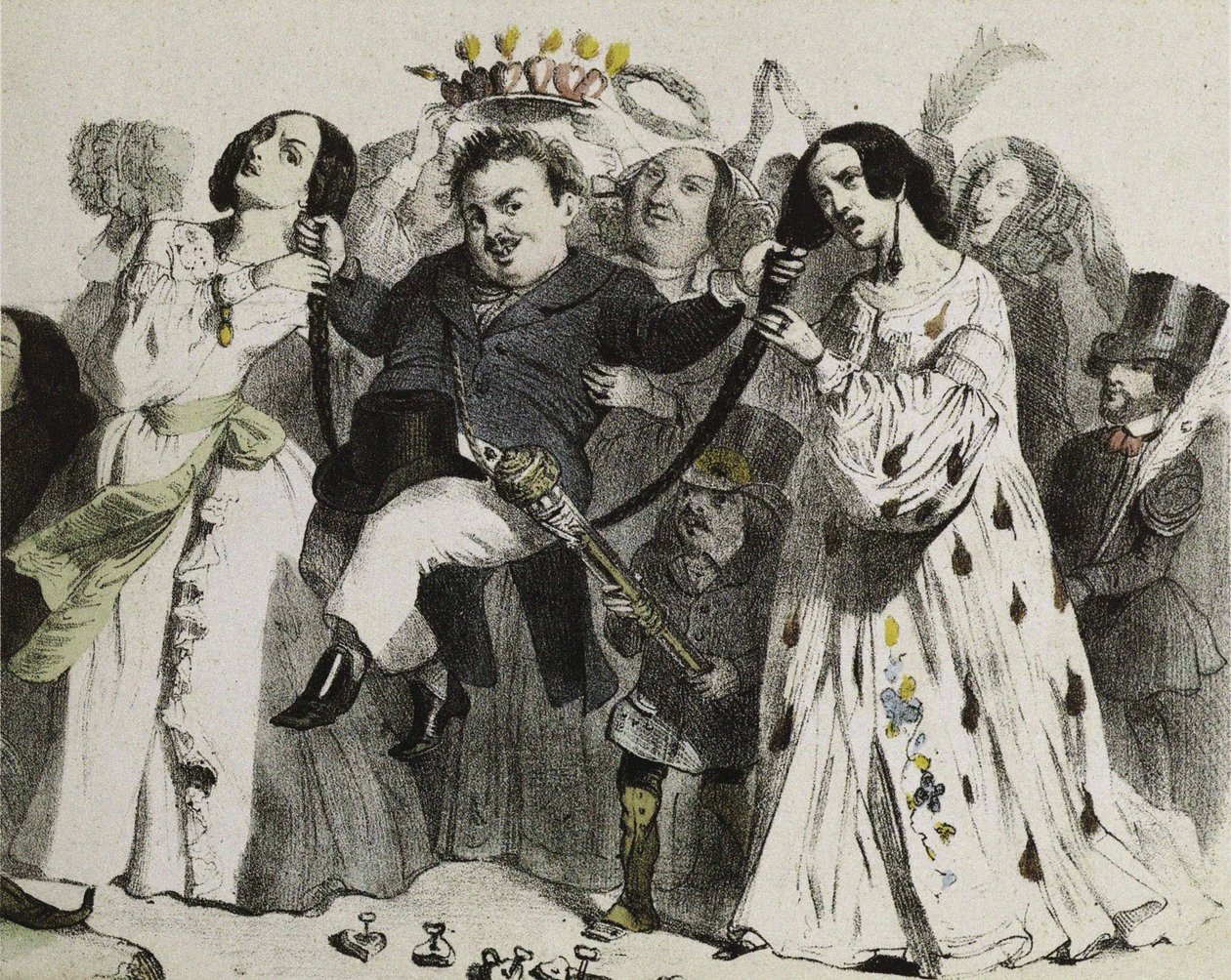 Honoré de Balzac, el más prolífico de nuestros autores, apoyado y coronado por mujeres, 1839 de Jean Jacques Grandville