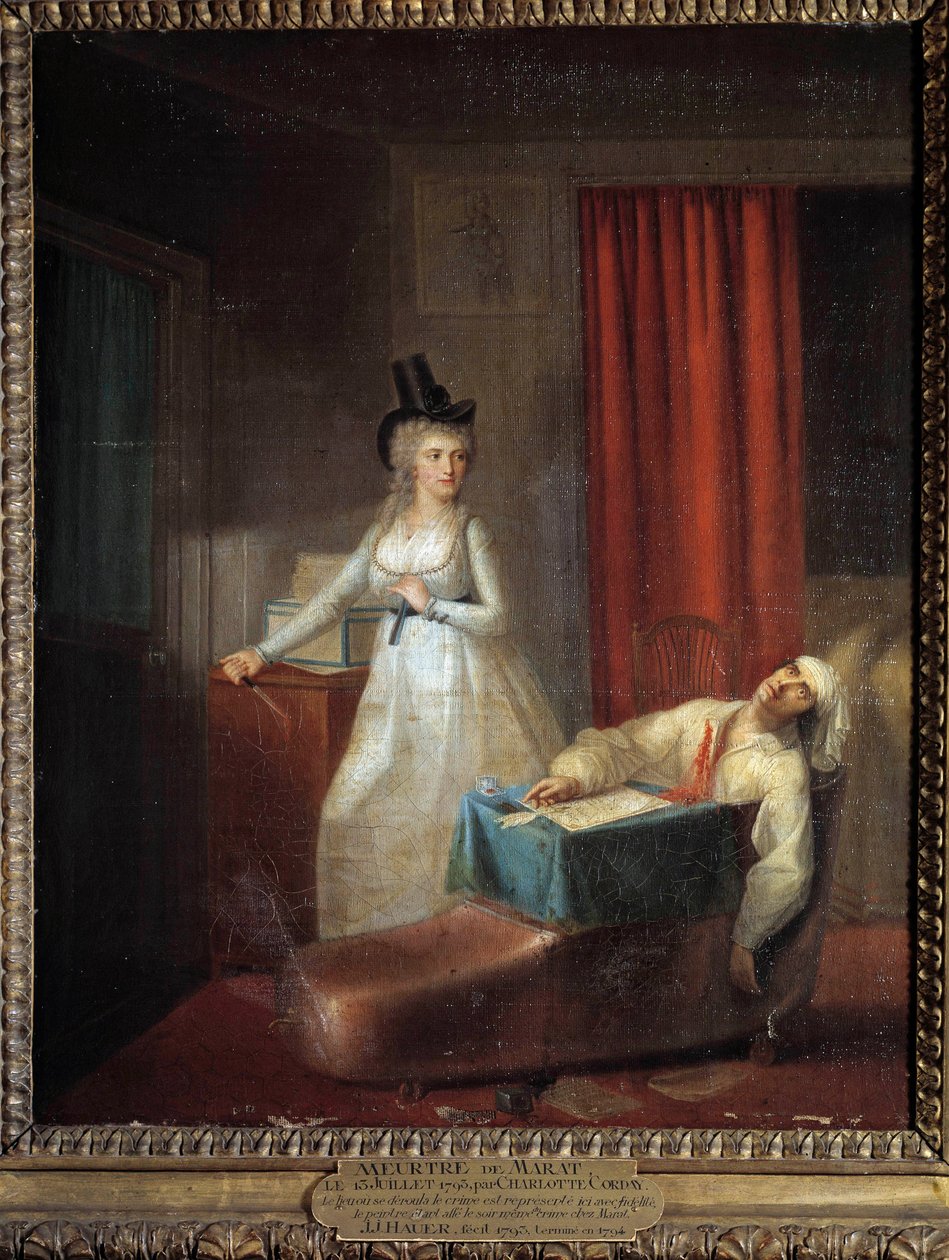Asesinato de Charlotte Corday a Jean Paul Marat (1743-1793) 13 de julio de Jean Jacques Hauer