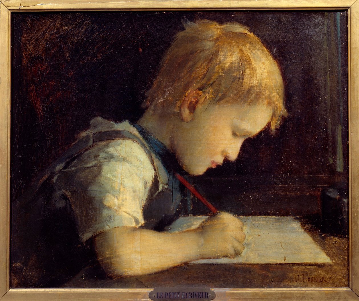 El pequeño escritor Paul Henner (1860-1867) sobrino del artista de Jean Jacques Henner