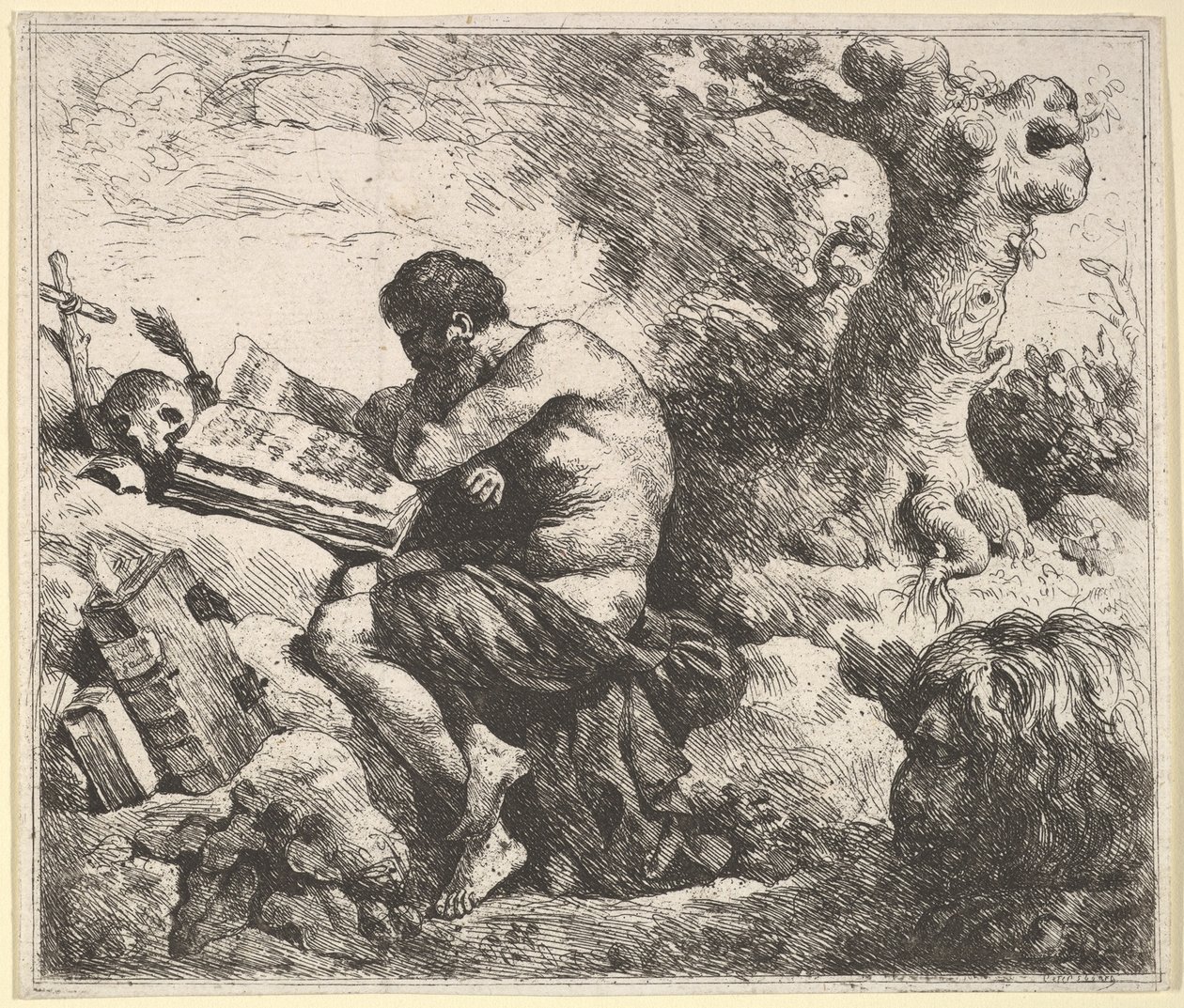 San Jerónimo en un paisaje de Jean Jacques Lagrenee