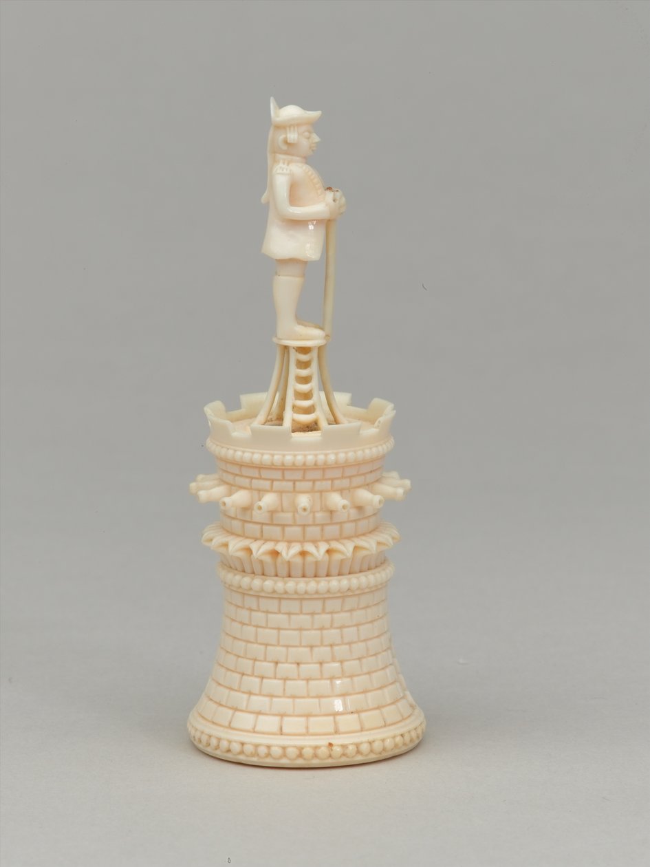Torre blanca, pieza de ajedrez, India, circa 1820 de Jean Jacques Scherrer