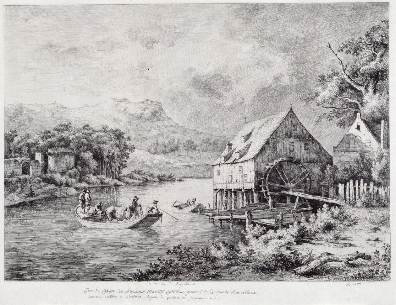 Un molino en la orilla del río, 1774 de Jean Jacques de Boissieu