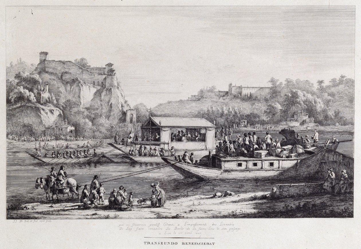 Paseo en barco por el Sena, 1803 de Jean Jacques de Boissieu