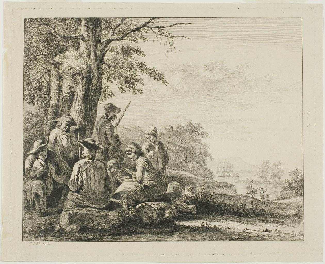 Escena familiar en el paisaje de Jean Jacques de Boissieu