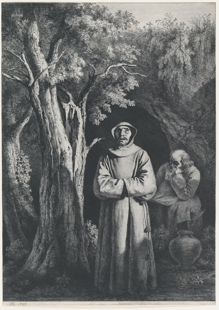 Monjes en el desierto, 1797 de Jean Jacques de Boissieu
