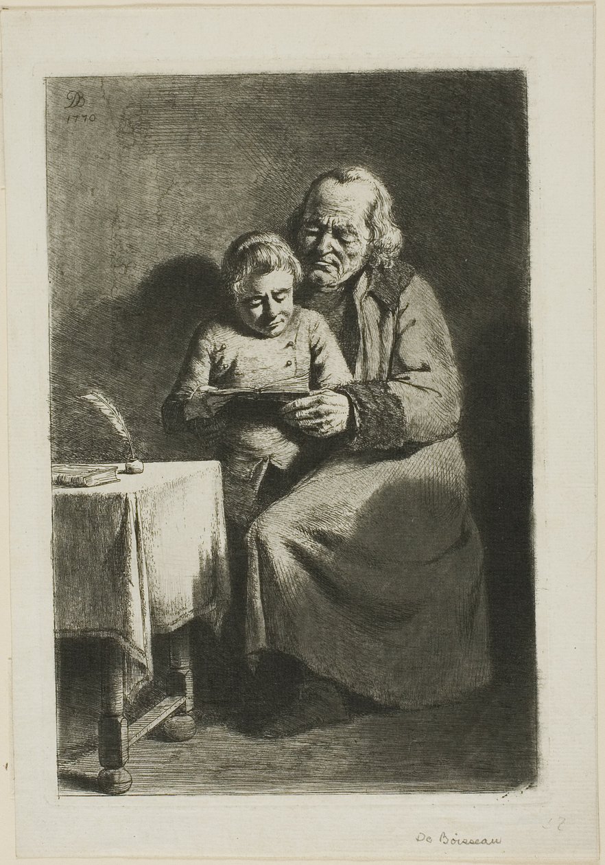 Viejo con un niño leyendo de Jean Jacques de Boissieu