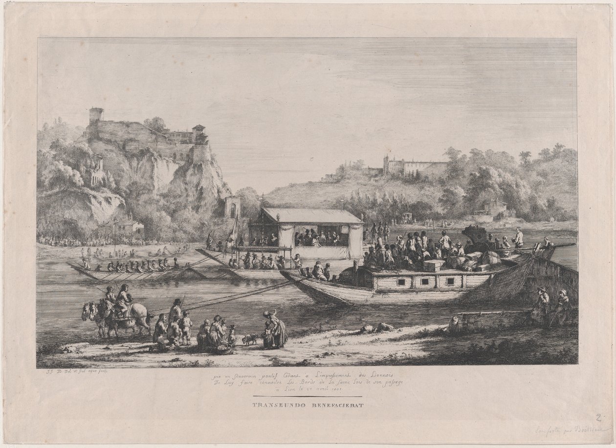 El Papa Pío VII en el Saône, 1805 de Jean Jacques de Boissieu