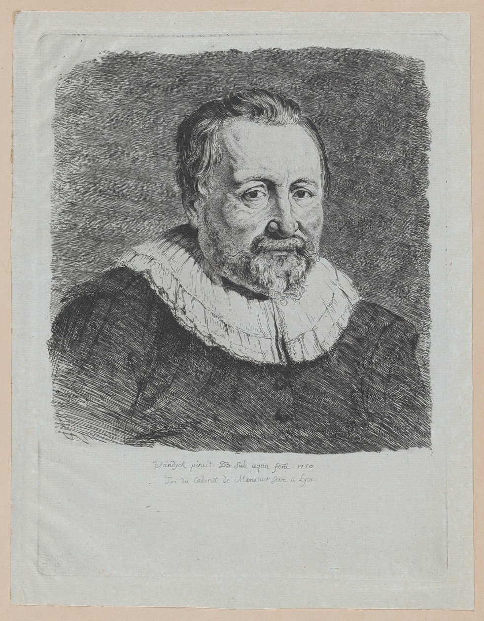 Retrato, después de Van Dyck, 1770 de Jean Jacques de Boissieu