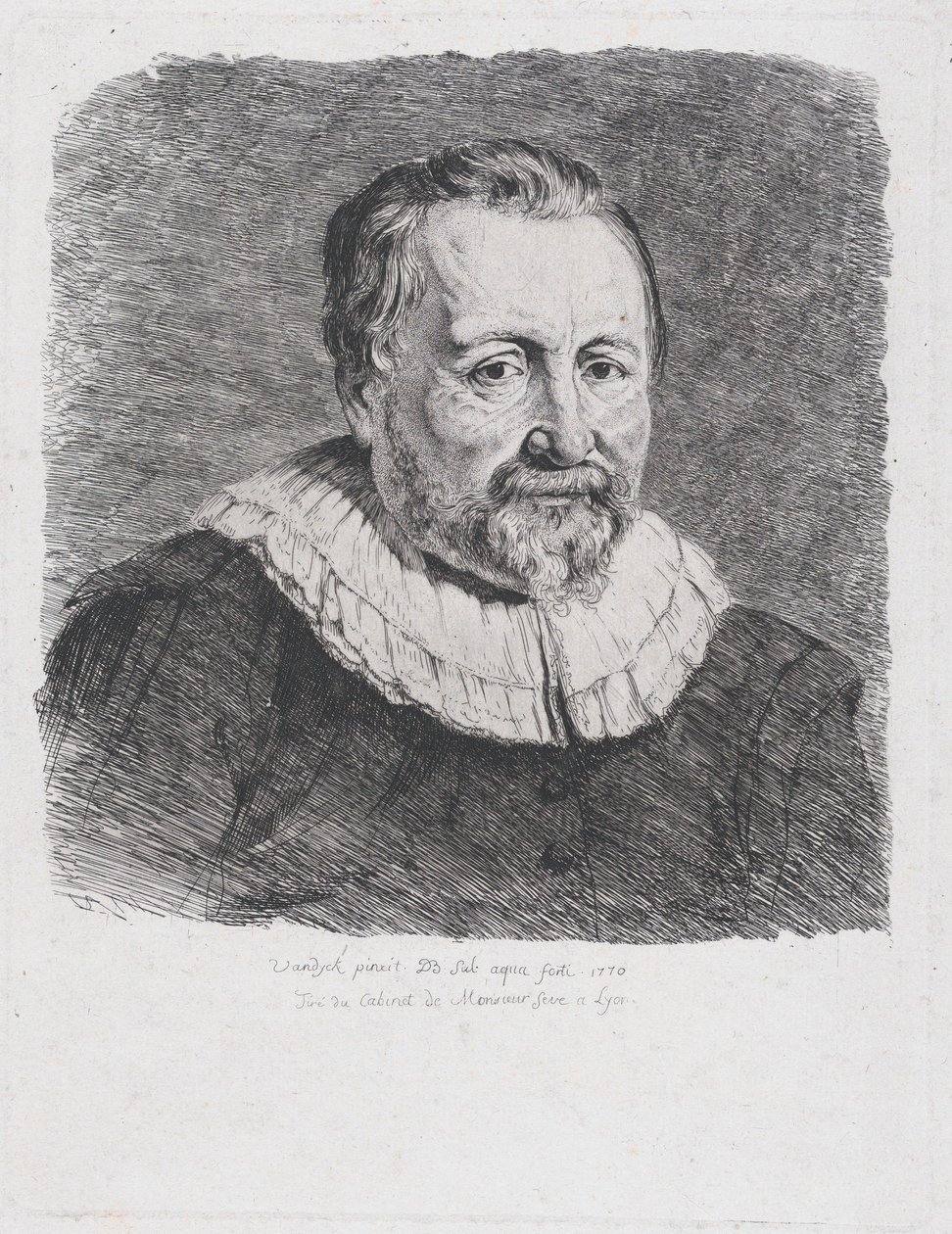 Retrato, después de Van Dyck, 1770 de Jean Jacques de Boissieu