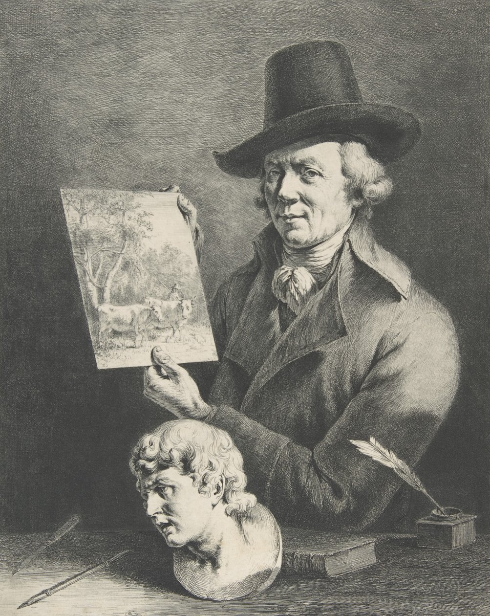 Autorretrato con vacas, 1796 de Jean Jacques de Boissieu