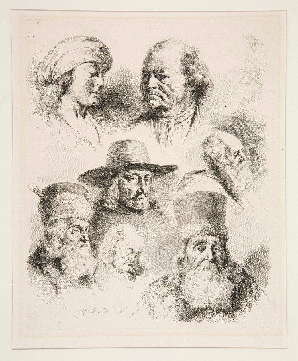 Siete cabezas de retrato de Jean Jacques de Boissieu