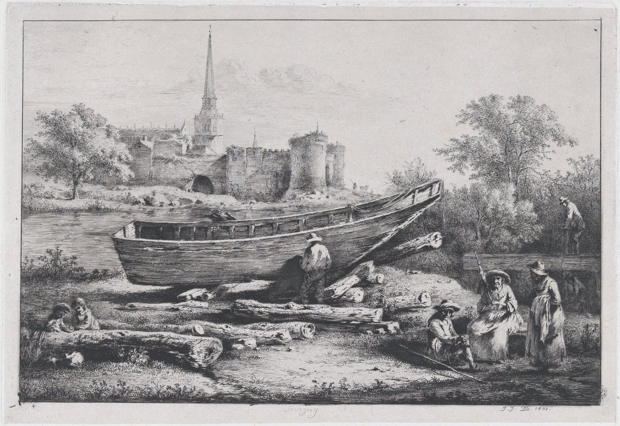 El sitio de construcción, en Savigny, 1803 de Jean Jacques de Boissieu