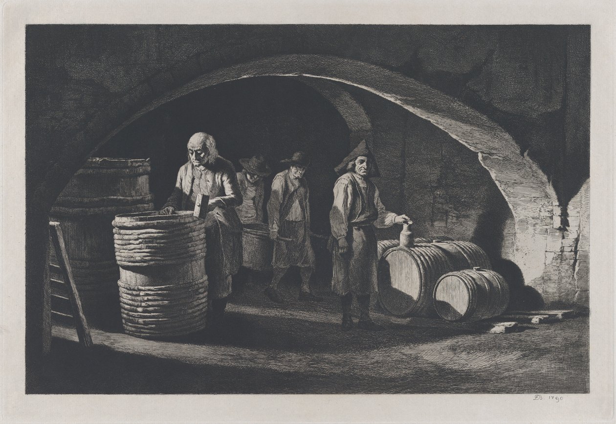 Los toneleros, reproducción de finales del siglo XIX del original de 1790 de Jean Jacques de Boissieu