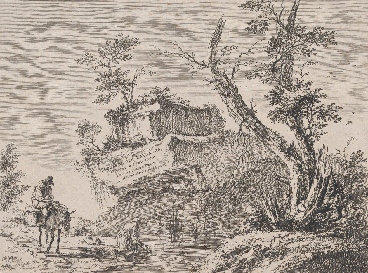 Página de título a una serie de diez paisajes, 1763 de Jean Jacques de Boissieu