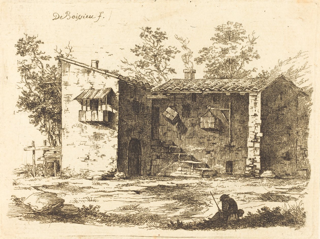 Dos casas con techos de tejas de Jean Jacques de Boissieu