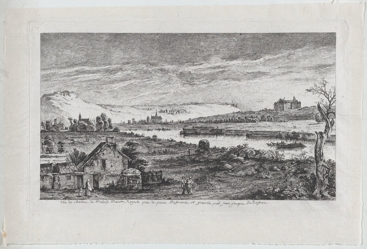 Vista del Castillo de Madrid, cerca de París, 1764 de Jean Jacques de Boissieu