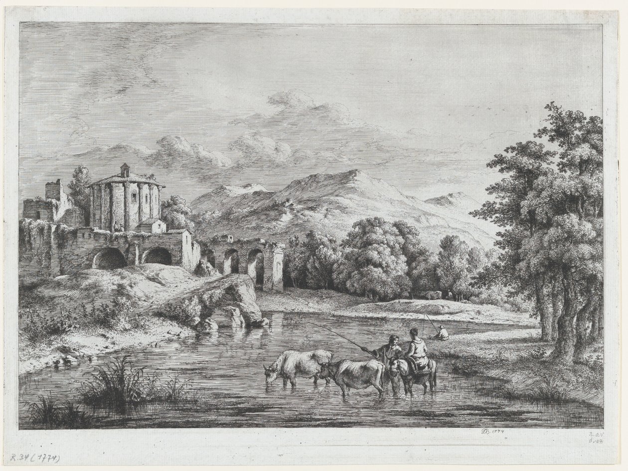 Vista del Templo de Vesta de Jean Jacques de Boissieu