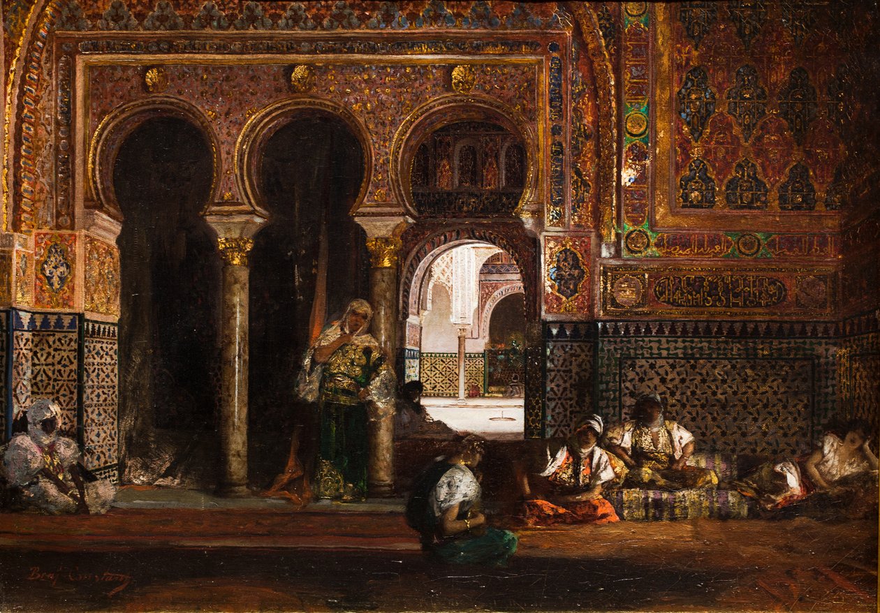 Escena de harén, cinco mujeres, hacia 1880 (Óleo sobre lienzo) de Jean Joseph Benjamin Constant