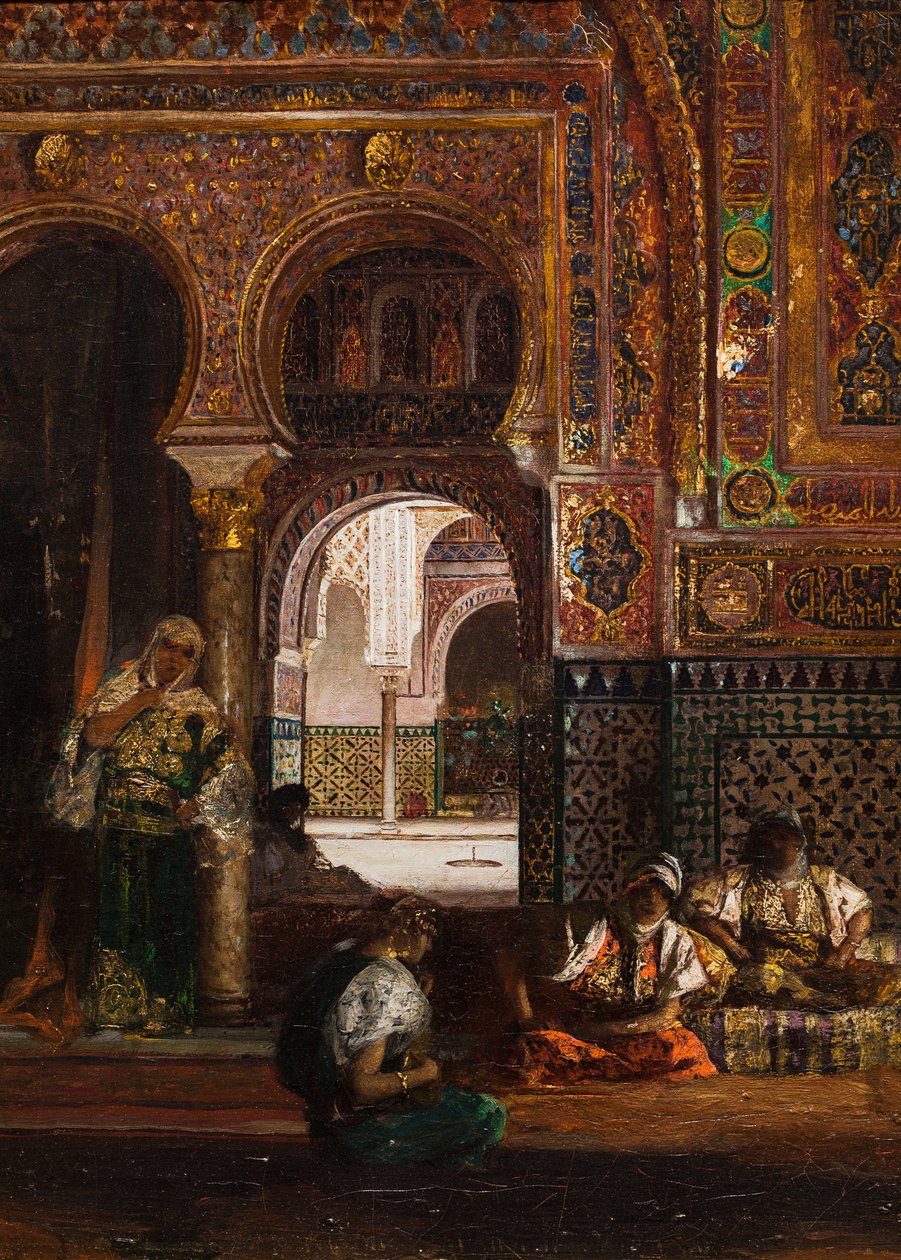 Escena de harén, cinco mujeres, hacia 1880 (Óleo sobre lienzo) de Jean Joseph Benjamin Constant