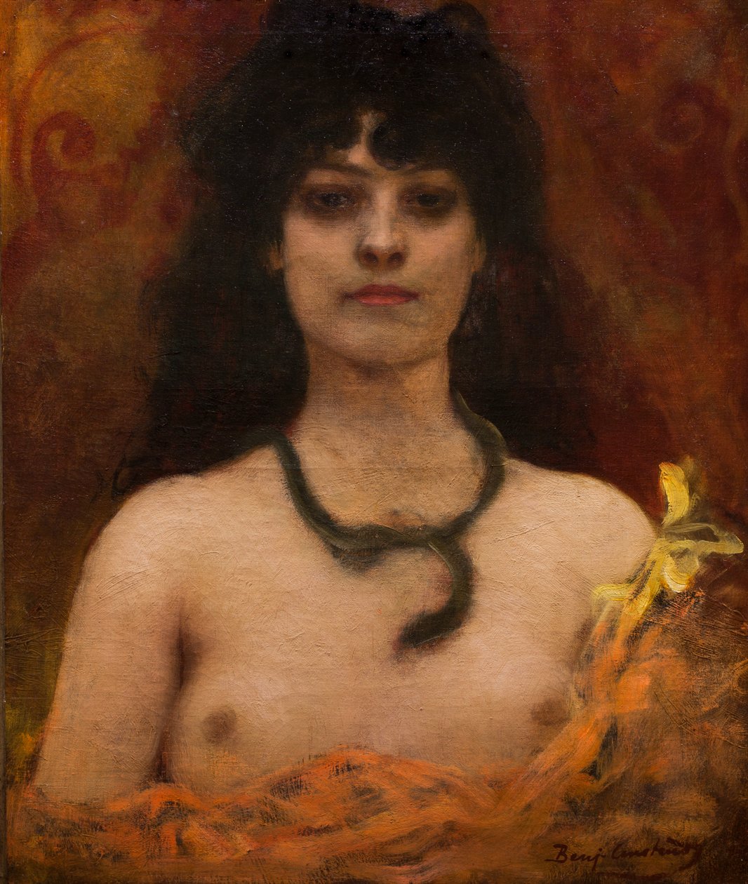 Retrato orientalista de mujer desnuda, sin fecha. (Óleo sobre lienzo) de Jean Joseph Benjamin Constant