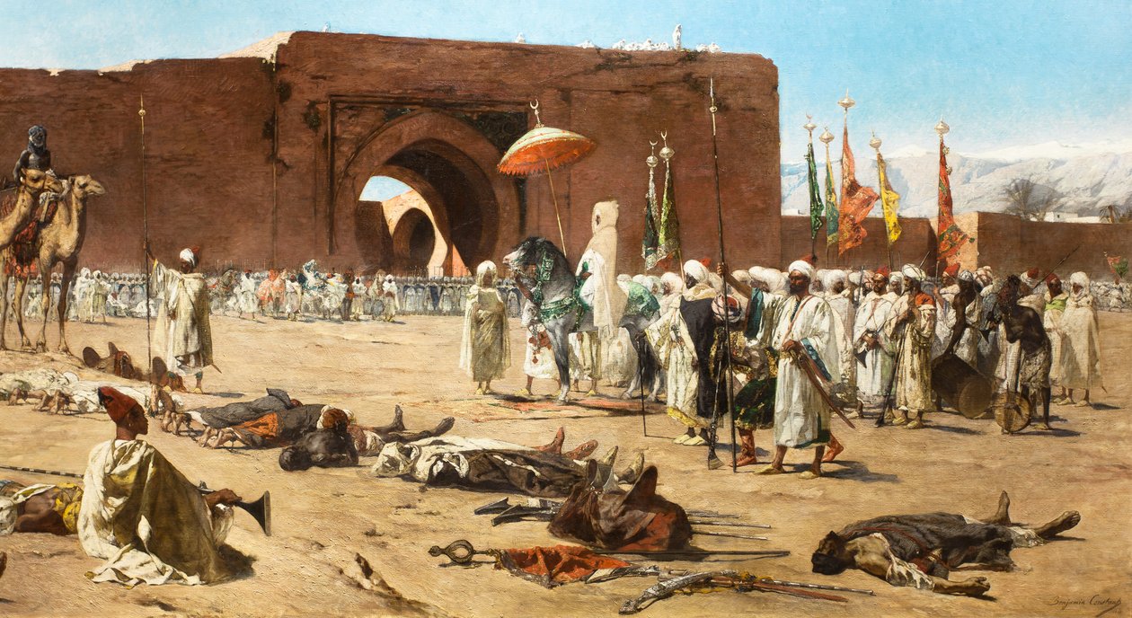 Los últimos rebeldes, escena histórica marroquí (detalle) de Jean Joseph Benjamin Constant