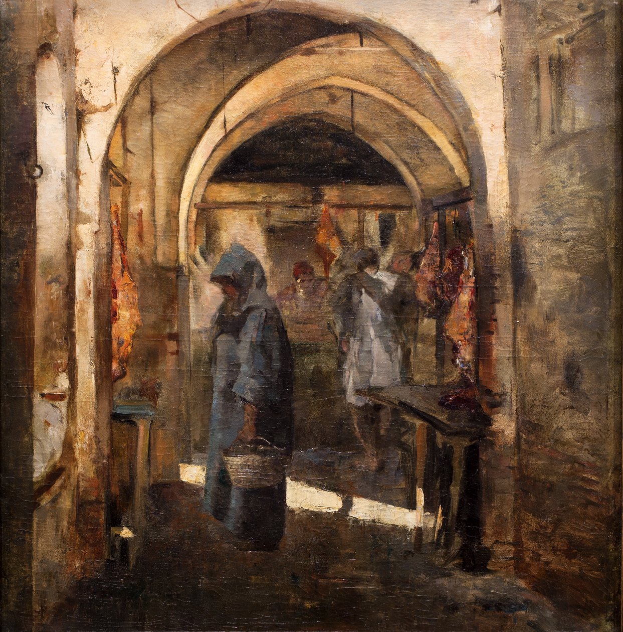 La carnicería, 2ª mitad del siglo XIX. (Óleo sobre lienzo) de Jean Joseph Benjamin Constant