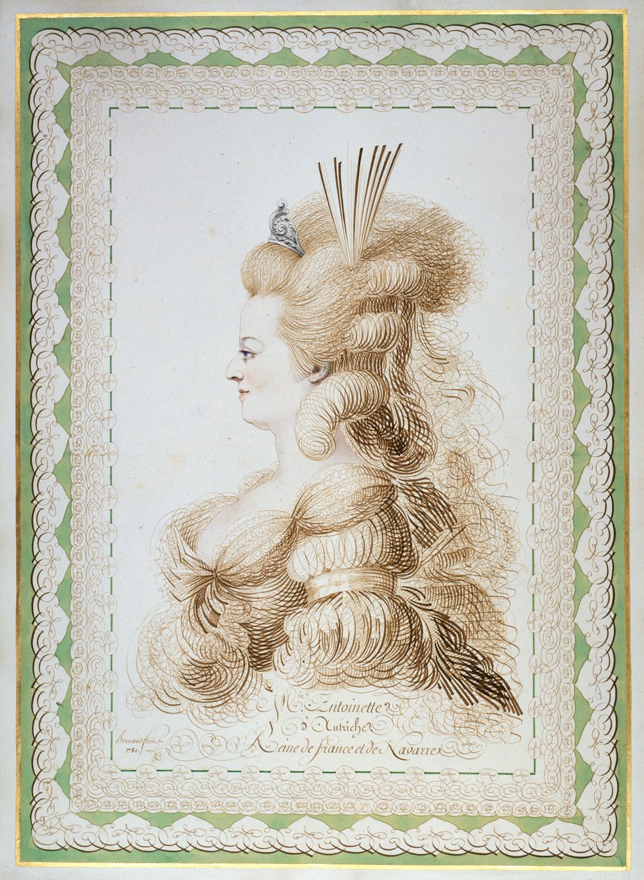 Retrato de María Antonieta 1755-1793, Archiduquesa de Austria y Reina de Francia, 1780 de Jean Joseph Bernard