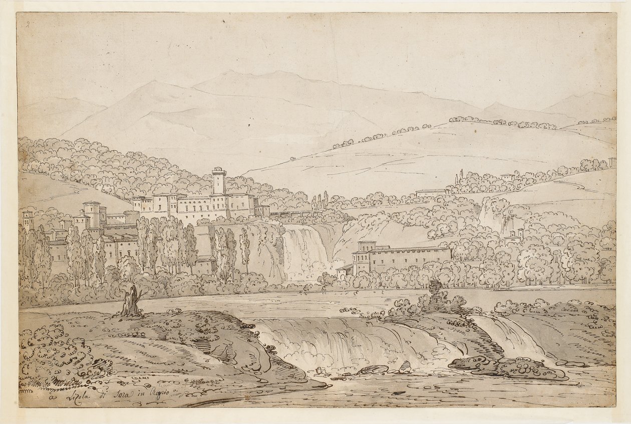 Vista de Isola di Sora, cerca de Nápoles de Jean Joseph Bidault