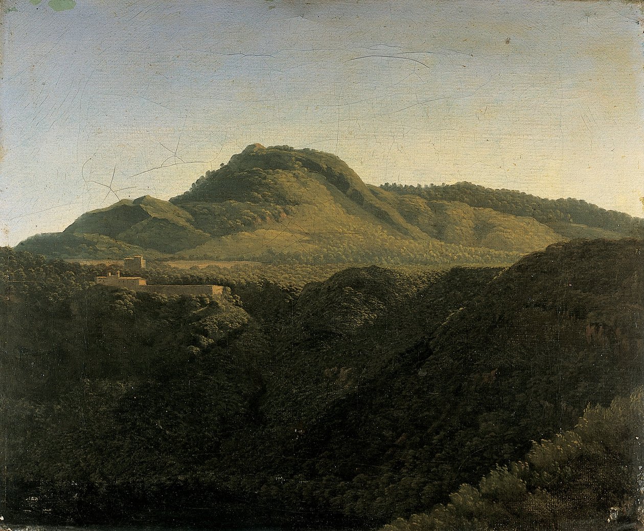 Una vista de la Campiña Romana, con el lago Nemi de Jean Joseph Xavier Bidauld