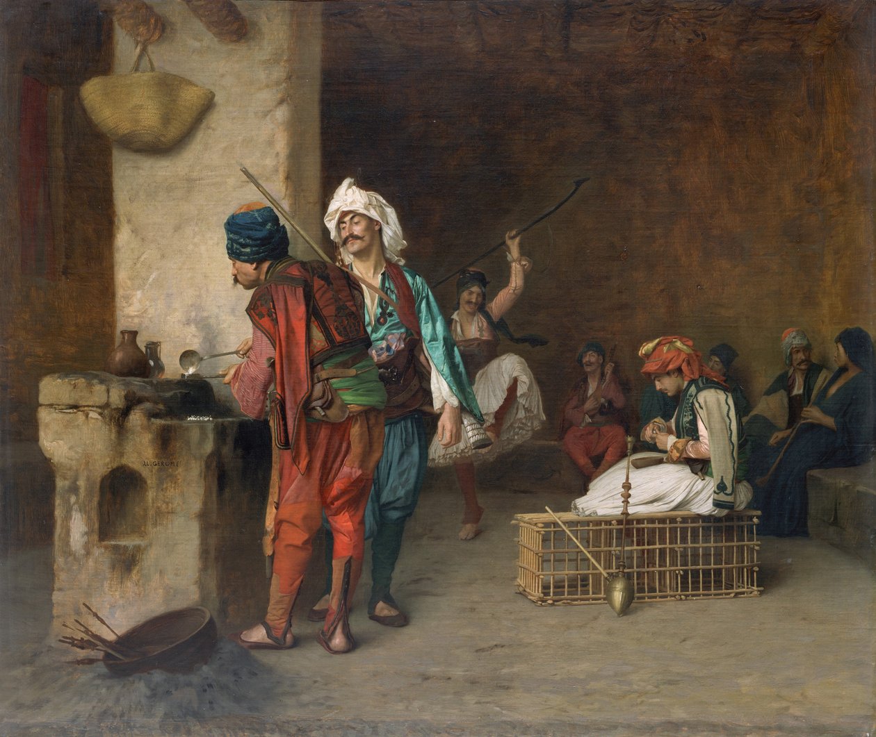 Casa de café, El Cairo, fundiendo balas, 1884 o antes de Jean Leon Gerome