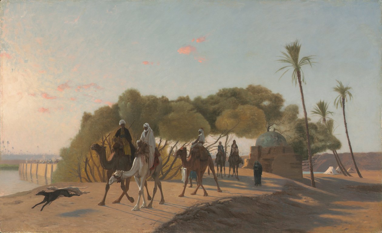 Saliendo del Oasis, 1880s de Jean Leon Gerome