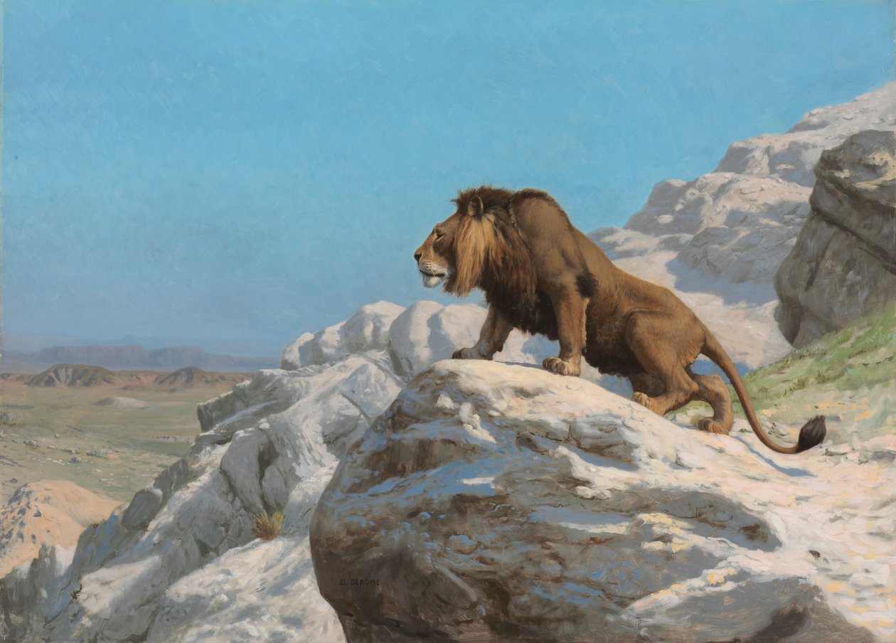 León en la vigilancia, c. 1885 de Jean Leon Gerome