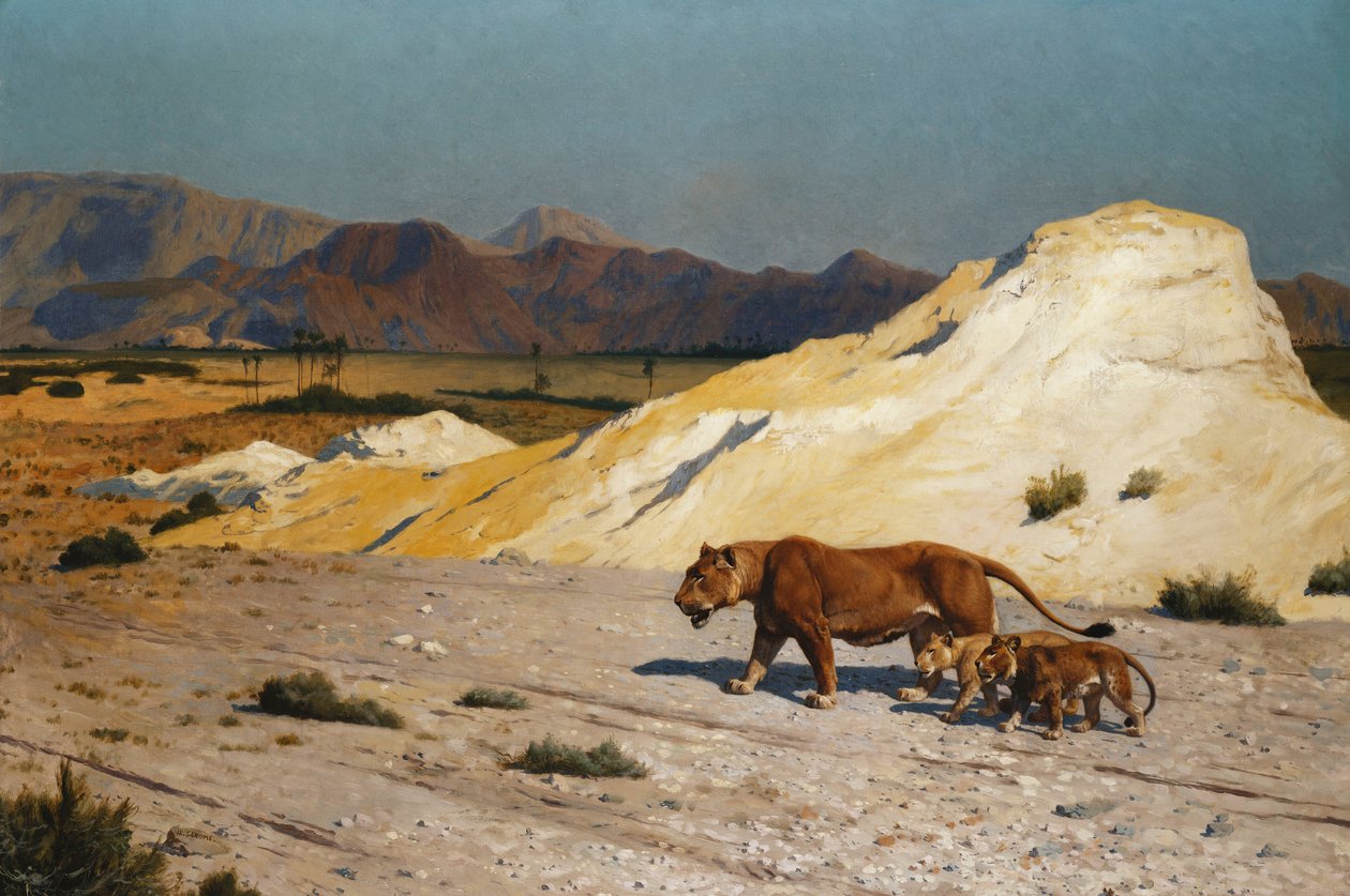Leona y cachorros de Jean Leon Gerome