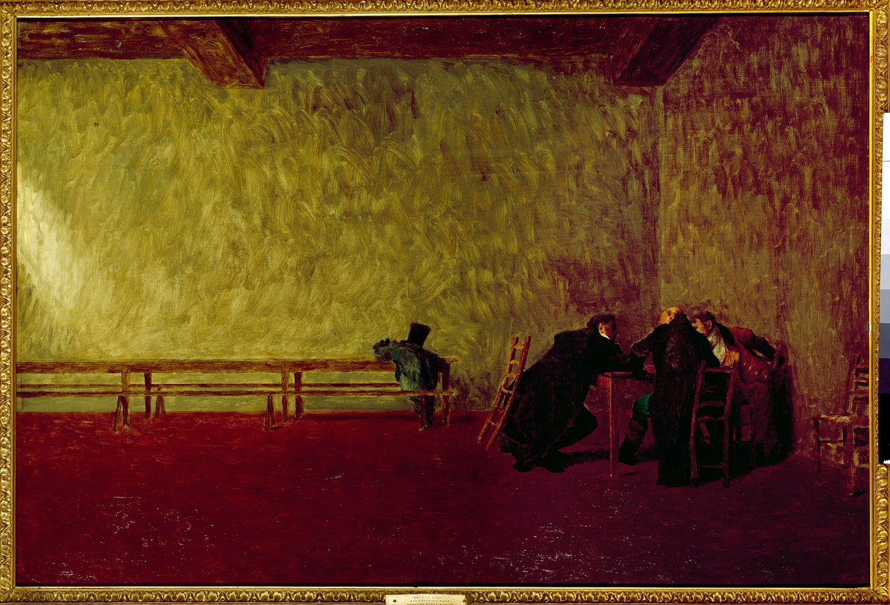 Los conspiradores. Reunión privada entre tres hombres preparando un complot de Jean Leon Gerome