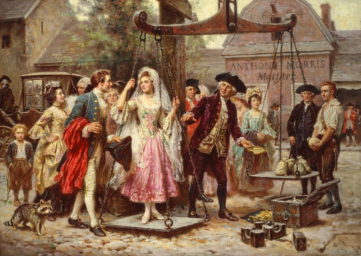Su peso en oro, c.1921 (óleo sobre lienzo) de Jean Leon Gerome Ferris