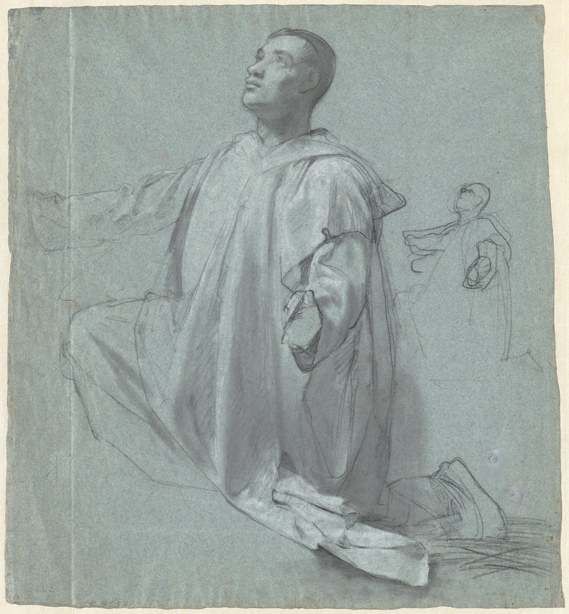 Un joven monje benedictino arrodillado de Jean Leonard Lugardon