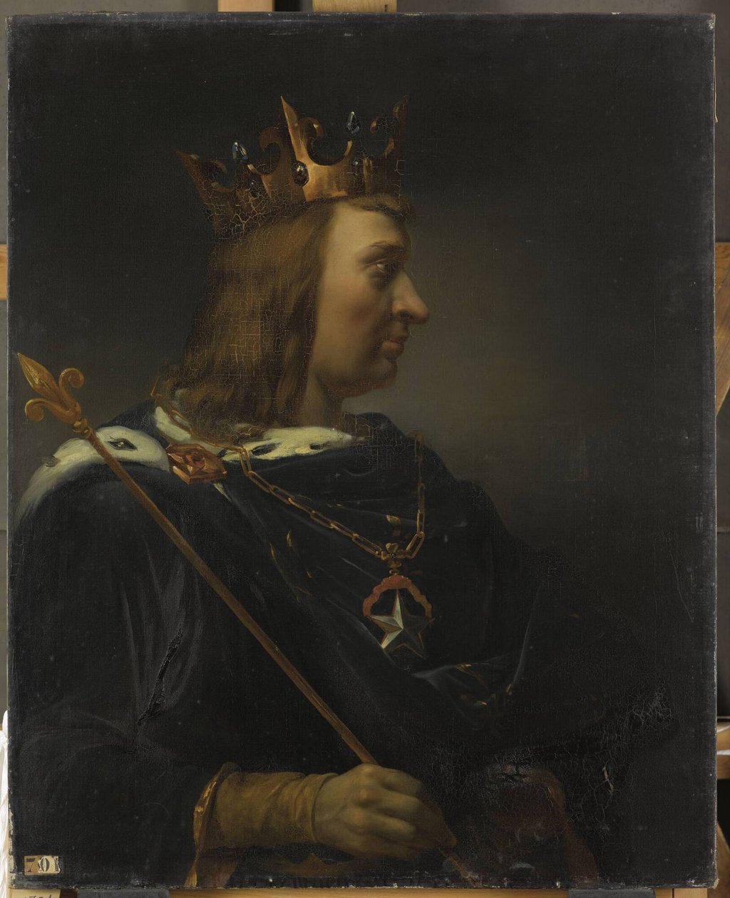 francés:  Jean II, dit le Bon, roi de France (1319-1364) Juan II, llamado el Bueno, rey de Francia (1319-1364) de Jean Leonard Lugardon