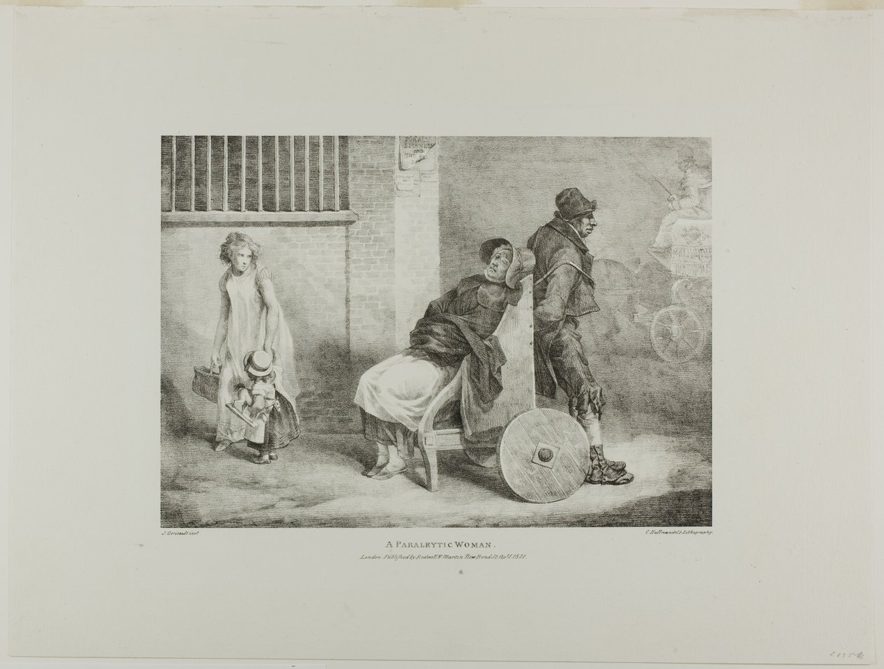 Una mujer paralítica, lámina 9 de Varios temas dibujados del natural y en piedra (The English Suite) de Jean Louis André Théodore Géricault