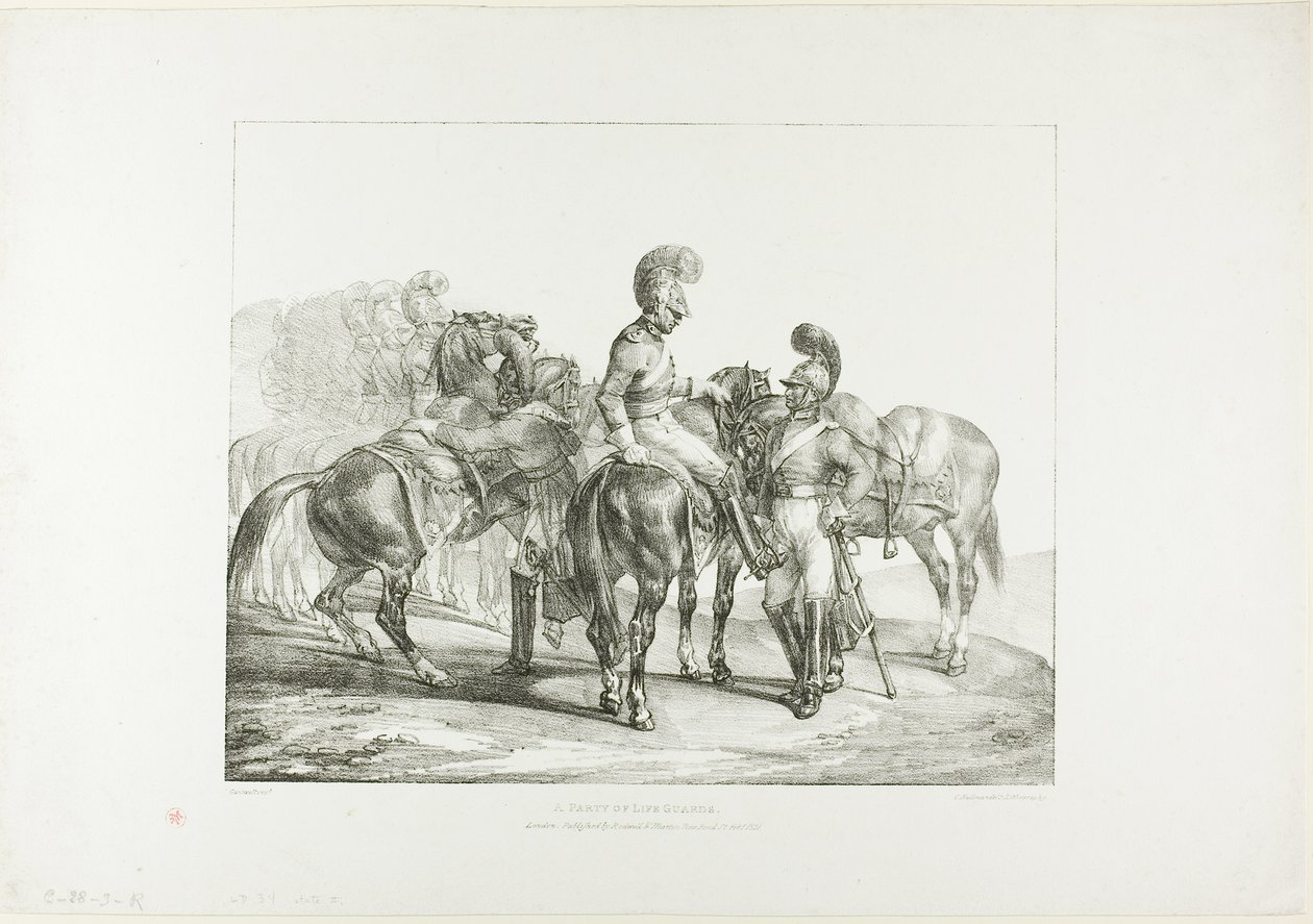 Un grupo de guardavidas, lámina 5 de Varios temas dibujados del natural sobre piedra de Jean Louis André Théodore Géricault