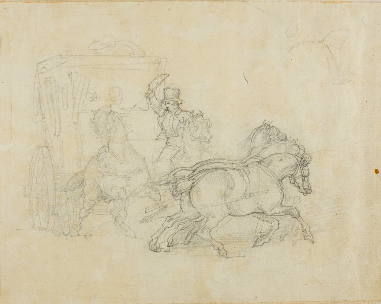 Una diligencia tirada por cinco caballos de Jean Louis André Théodore Géricault