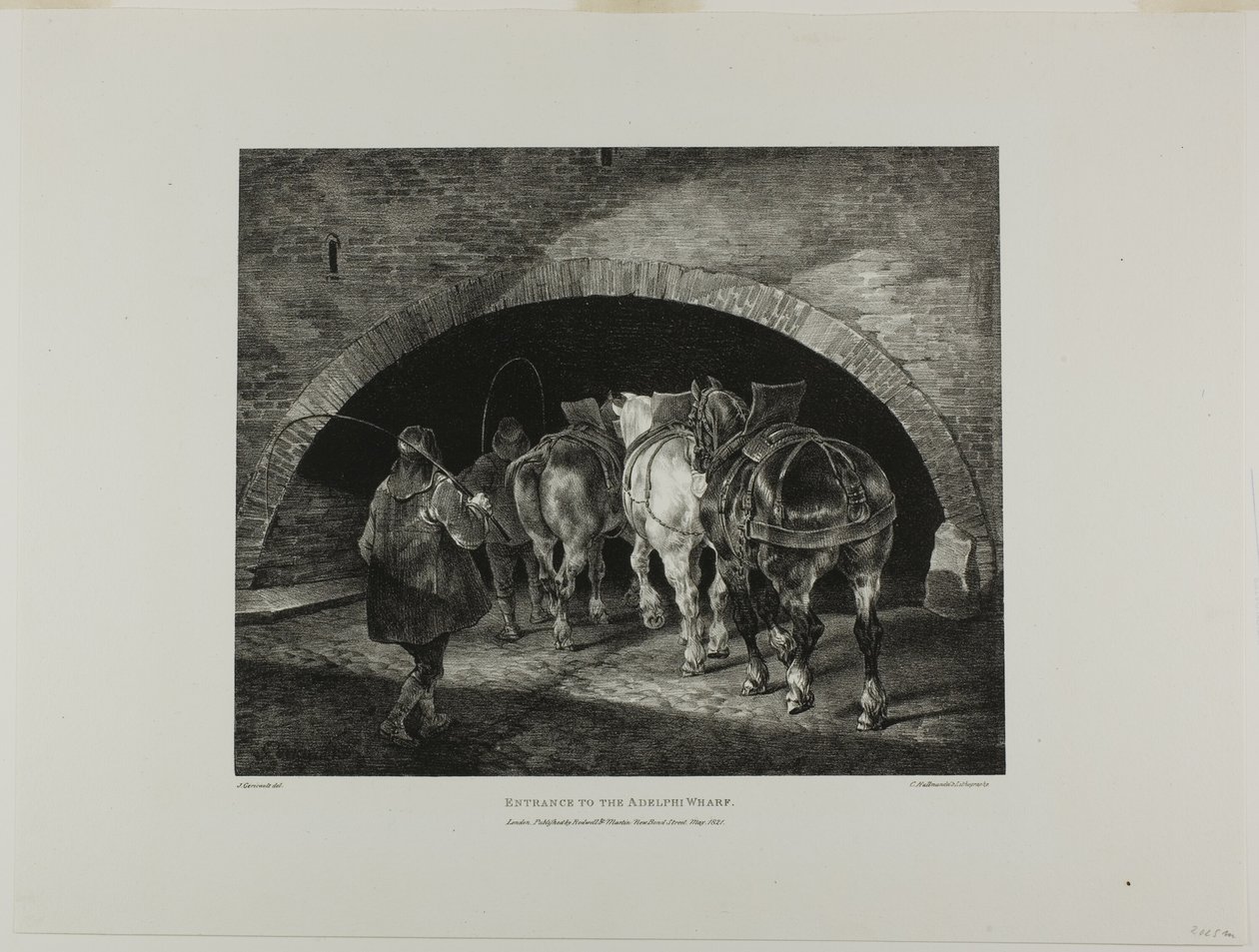 Entrance to the Adelphi Wharf, lámina 11 de Various Subjects Drawn from Life and on Stone (The English Suite) de Jean Louis André Théodore Géricault