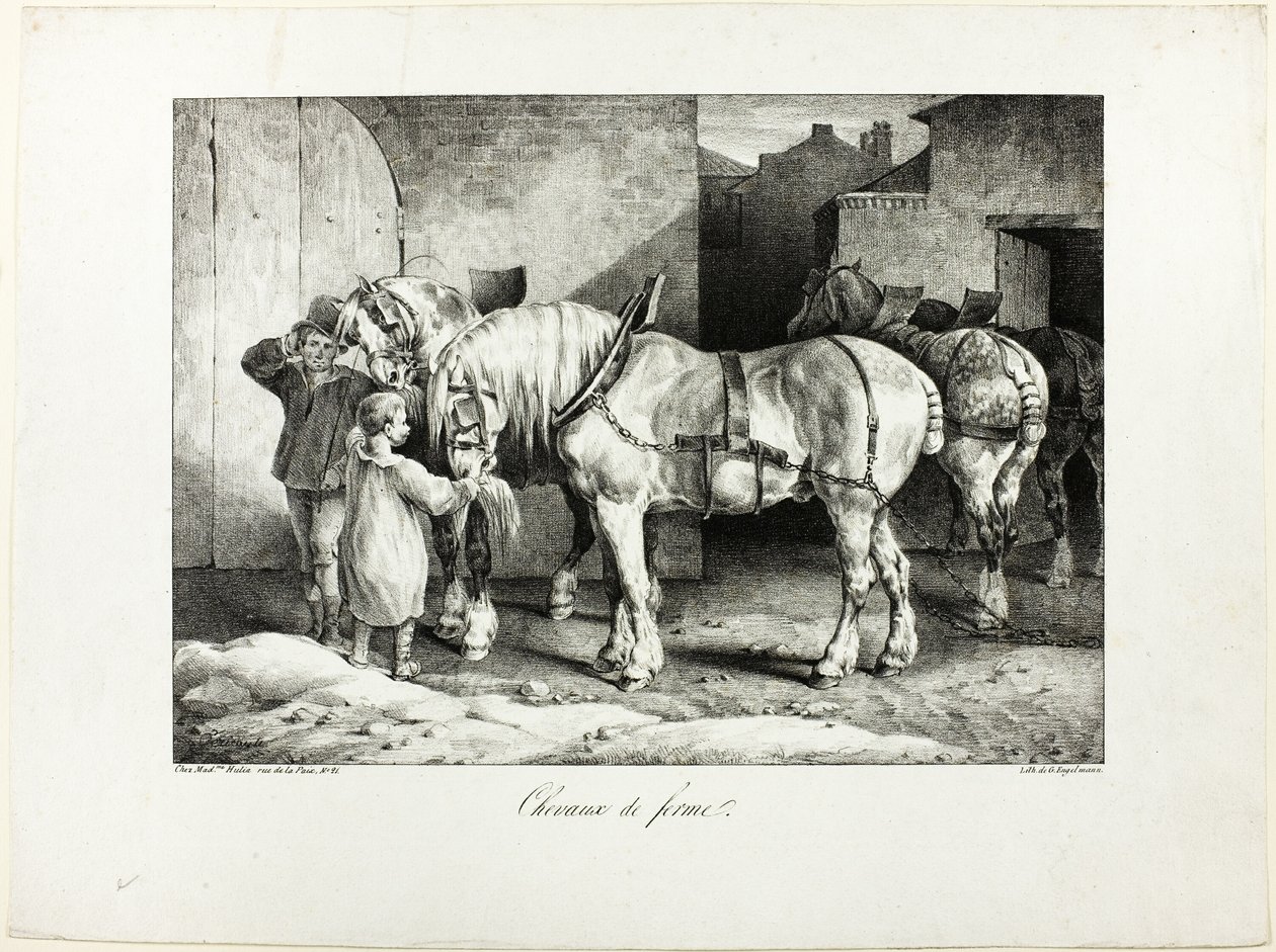 Caballos de granja de Jean Louis André Théodore Géricault