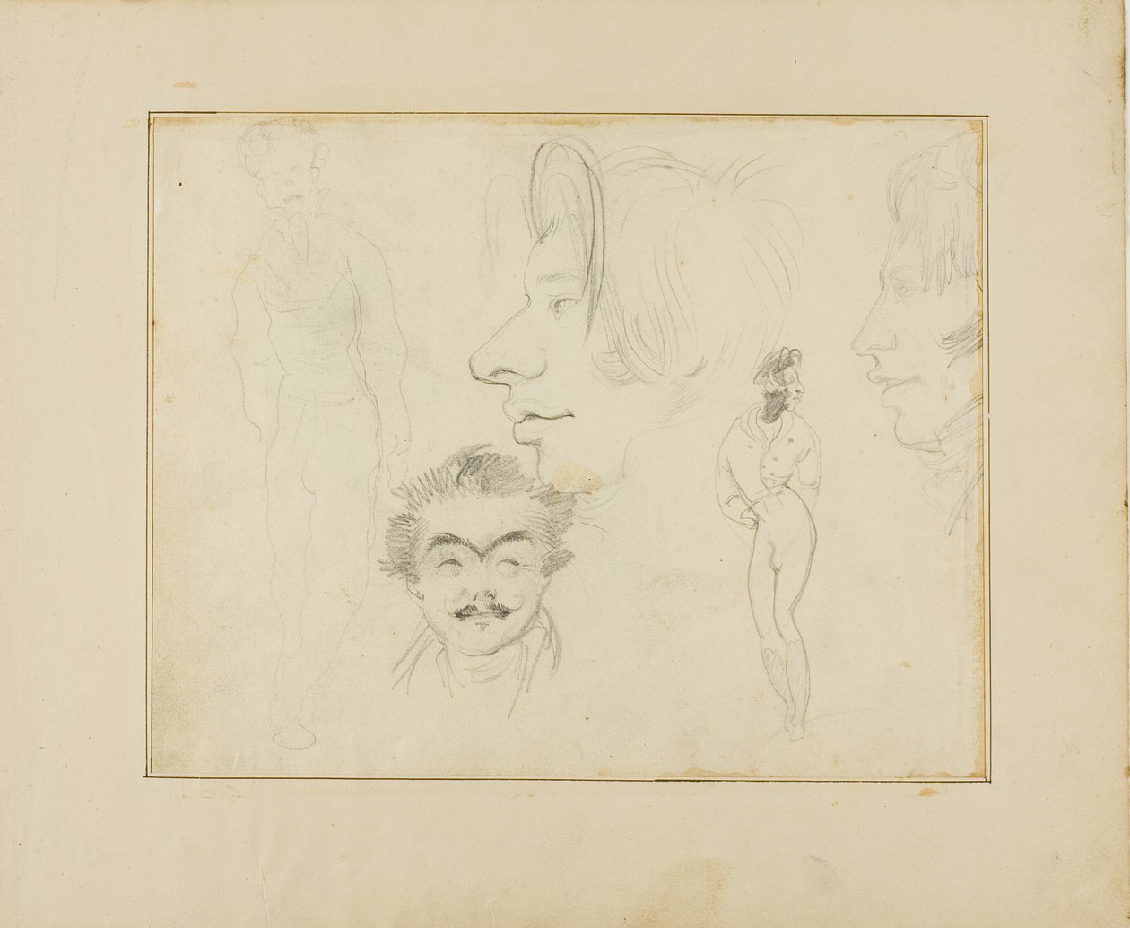 Hoja de caricaturas de Jean Louis André Théodore Géricault