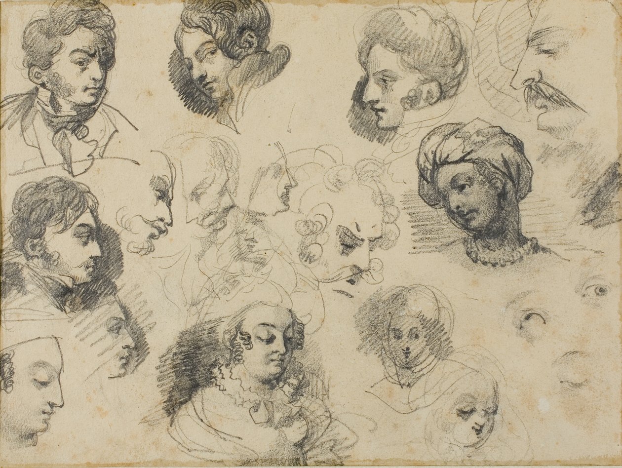 Bocetos de cabezas de Jean Louis André Théodore Géricault