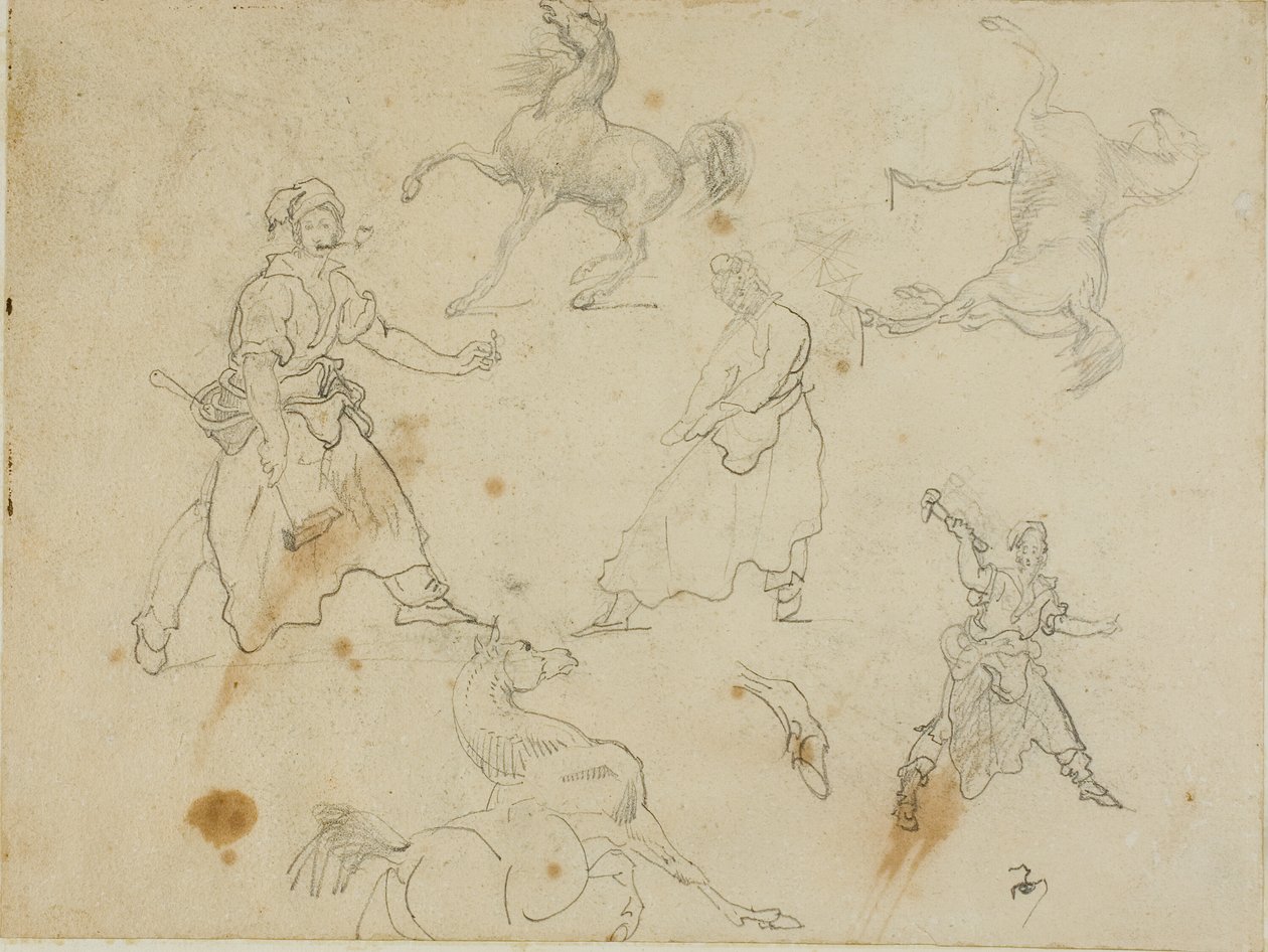 Estudios sobre herreros y caballos de Jean Louis André Théodore Géricault