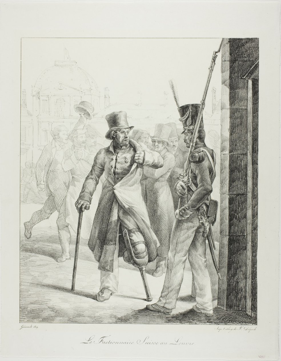 Centinela suizo en el Louvre de Jean Louis André Théodore Géricault