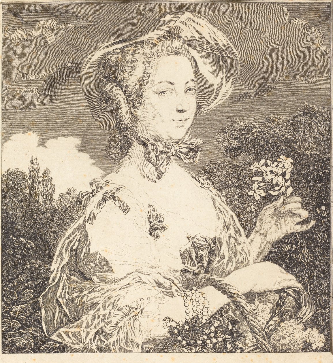La Marquesa de Pompadour como Bella Jardinera de Jean Louis Anselin after Carle Van Loo